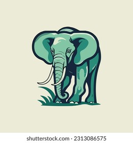 Elephant shape mascot logo for environmental protection product company