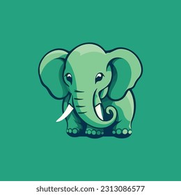 Elephant shape mascot logo for environmental protection product company