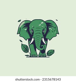 Logo de la mascota de forma elefante para la compañía de conservación ambiental.