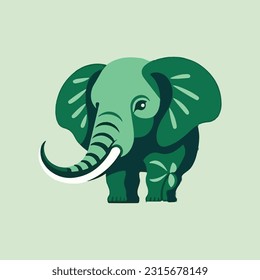 Logo de la mascota de forma elefante para la compañía de conservación ambiental.