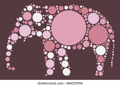 elephant shape vector design by color point