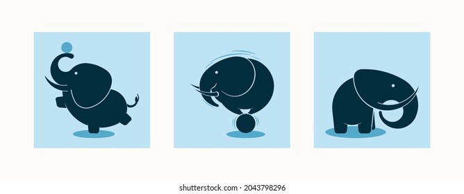 ilustración vectorial del logotipo en forma de elefante