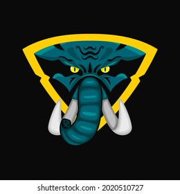 elephant and shield concept. suitable for e sports logo, icon, symbol, mascot, emblem and sign