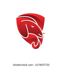 Elephant Shield Modern Logo Design