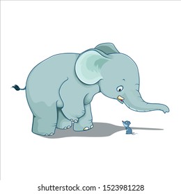 Elephant shocked when the mice out 