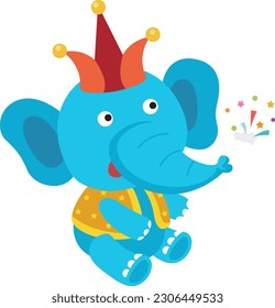 elephant show illustration vector on white background