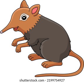 Elephant Shrew Animal Cartoon Colored Clipart 