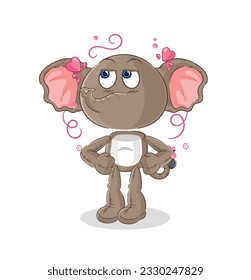 the elephant shy vector. cartoon character