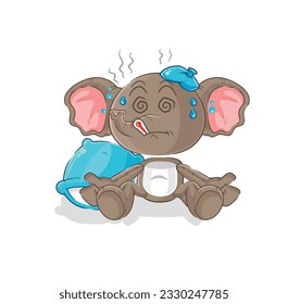 the elephant sick vector. cartoon character