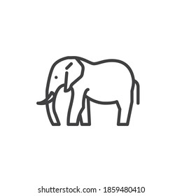 Elephant side view line icon. linear style sign for mobile concept and web design. Elephant animal outline vector icon. Symbol, logo illustration. Vector graphics