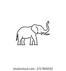 "Vista lateral del elefante con el contorno del tronco, símbolo de la vida silvestre".