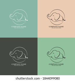 Elephant Sign Logo Design. Vector Illustration Elephant logo.