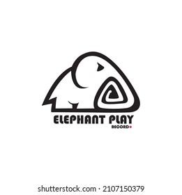 Elefantensigne Logo Design, Vektorgrafik, Emblem-Design auf weißem Hintergrund