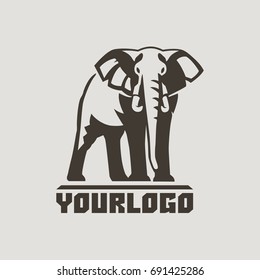 elephant sign logo emblem vector illustration