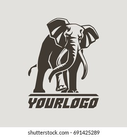 elephant sign logo emblem vector illustration