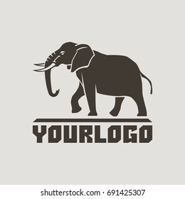 elephant sign logo emblem vector illustration