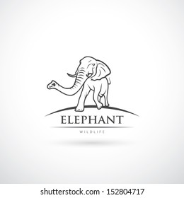 Elephant sign - vector illustration