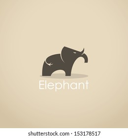 Elephant sign - vector illustration