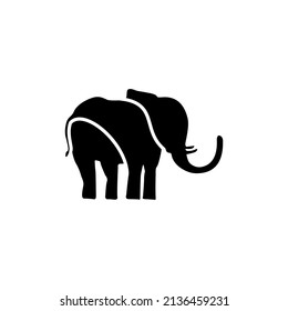 elephant silhouette with 3 curved lines black and white style that is beautiful and full of meaning svg