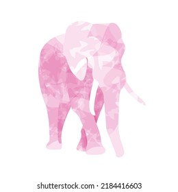 Silueta elefante, abstracción, elefante rosa, mármol, acuarelas, cristal. Decoración, arte, impresión.
