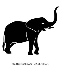 elephant silhouette black vector. wildlife silhouettes