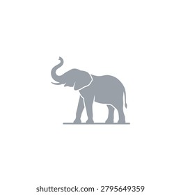 Elephant silhouette in a clean vector style ideal for wildlife branding educational materials or environmental conservation campaigns