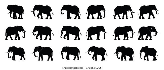 Elefant Silhouette Clipart Bundle Vektorgrafik