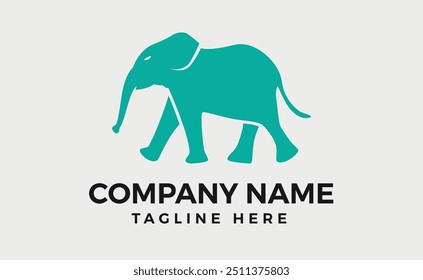 Elephant silhouette drawn with stamp effect. Vintage emblem. Design element for shop, market, packaging, labels and logo. Vector illustration.