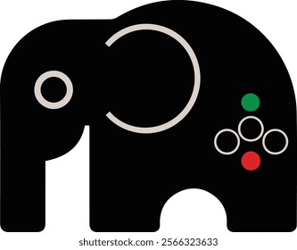 Elephant Silhouette. Silhouette of elephants. Elephant shadow hand drawn. Animal Elephant Silhouettes vector illustration