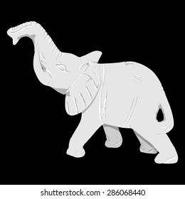 Elephant Silhouette. Emblem or Logo of an Elephant