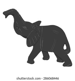 Elephant Silhouette. Emblem or Logo of an Elephant