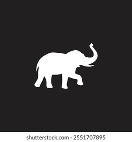 Elephant silhouette flat vector design