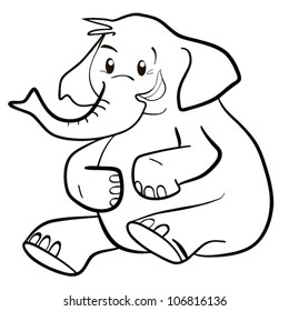 elephant silhouette - freehand