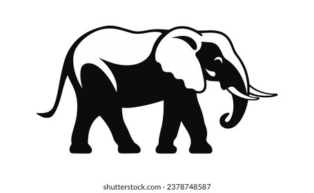 elephant silhouette icon isolated. Vector illustration
