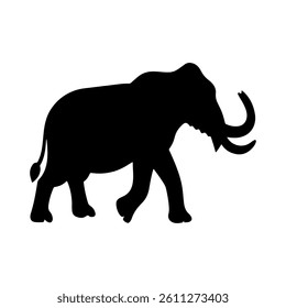 Elephant silhouette icon vector flat design on white background.