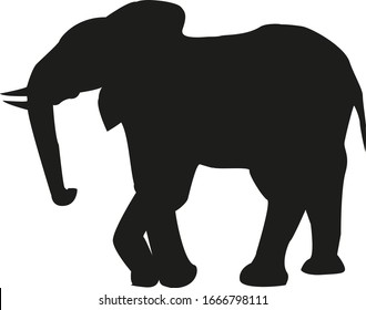 elephant silhouette isolated on white