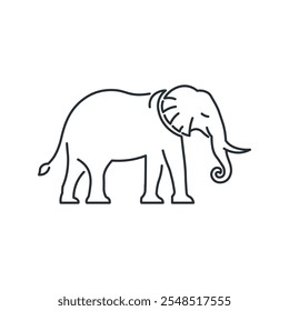 Elephant Silhouette line icon. Simple vector illustration