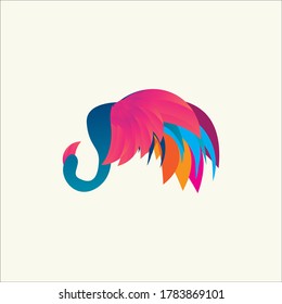 elephant silhouette logo with a color gradient