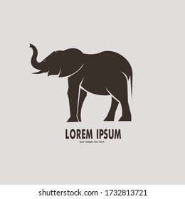 ilustración vectorial del logotipo de la silueta elefante