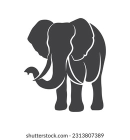 Elephant silhouette logo icon vector. Elephant symbol. Vector illustration