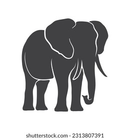 Vector de icono del logo de la silueta elefante. Símbolo elefante. Ilustración del vector