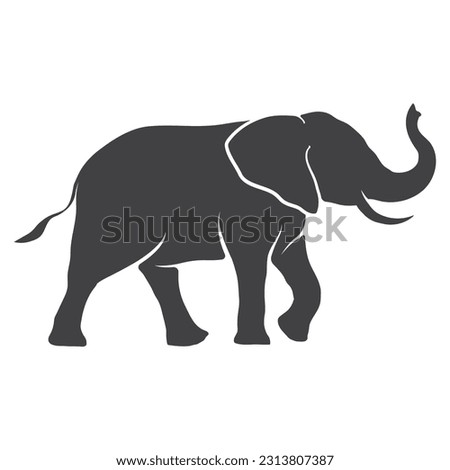 Elephant silhouette logo icon vector. Elephant symbol. Vector illustration