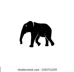 Elephant silhouette, logo.Vector illustration isolated white background