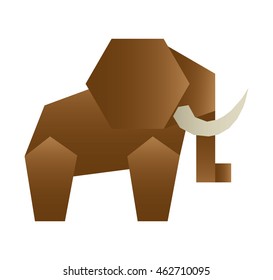 elephant silhouette low poly icon vector illustration icon
