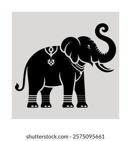 Elephant Silhouette with Mandala Images