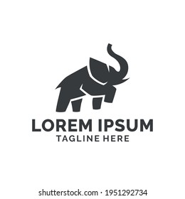 Elephant silhouette minimalist logo design