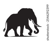 Elephant silhouette on white background