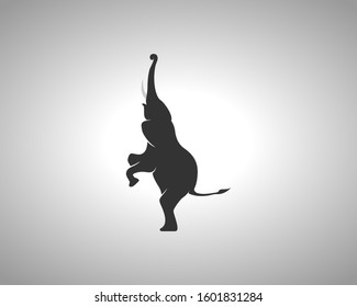 Elephant Silhouette on White Background. Isolated Vector Animal Template for Logo Company, Icon, Symbol etc