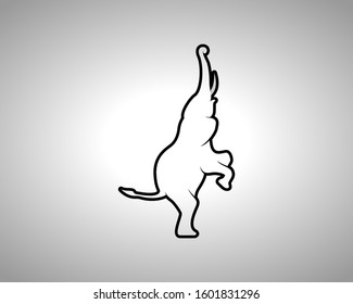 Elephant Silhouette on White Background. Isolated Vector Animal Template for Logo Company, Icon, Symbol etc
