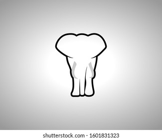 Elephant Silhouette on White Background. Isolated Vector Animal Template for Logo Company, Icon, Symbol etc